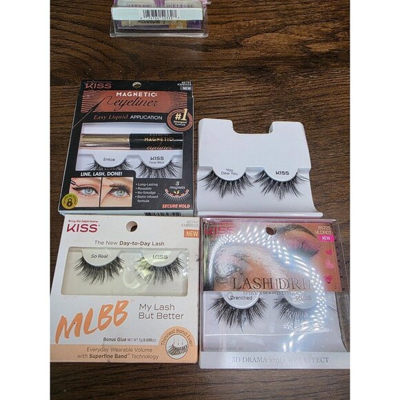 Kiss Lash Drip "Drenched" False Eyelashes Pack Spiky Boosted Volume 3D Drama Wet - Picture 1 of 16